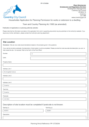 Application form redacted