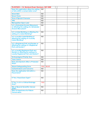 Planning Constraints